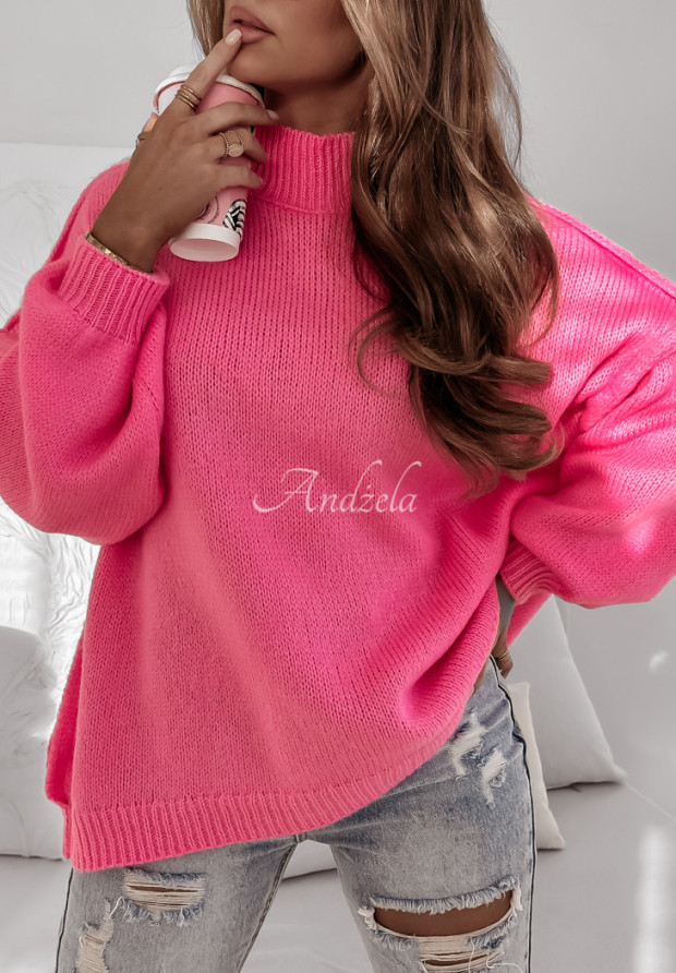 Oversize Pullover Hearts Are Warm Rosa
