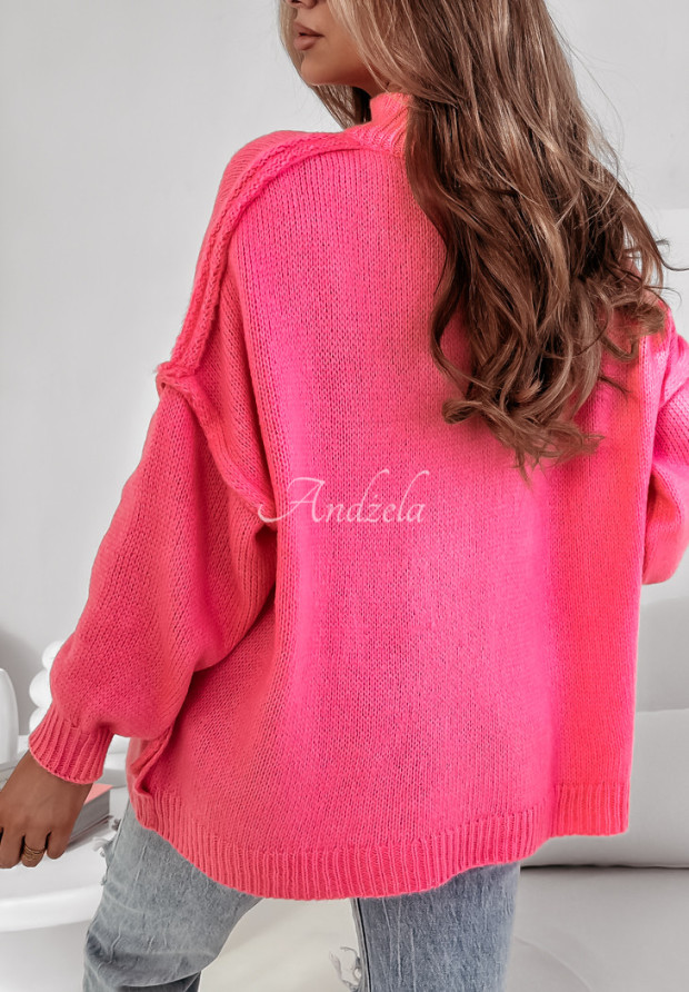 Oversize Pullover Hearts Are Warm Rosa