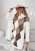 Oversize Rautenpullover Nicholls Ecru