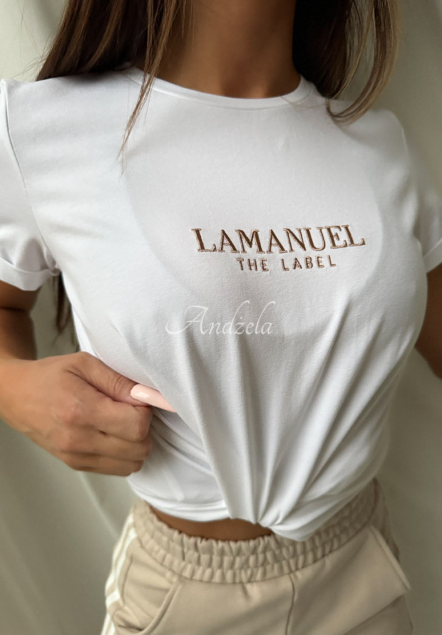 T-Shirt mit Stickerei La Manuel Basic Weiß