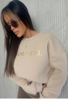 Sweatshirt ze złotym napisem La Manuel Golden Beige