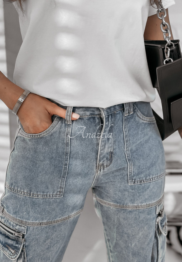 Jeanshose mit Taschen Roberts Hellblau