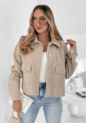 Kurze Jacke New Leaves Beige