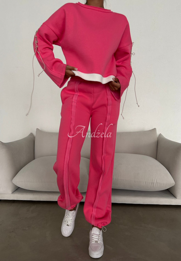 Trainingsanzug-Set mit Schnürung Flexi Luxe Neon Rosa