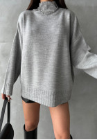 Pullover oversize z szerokimi rękawami Elynn Grau