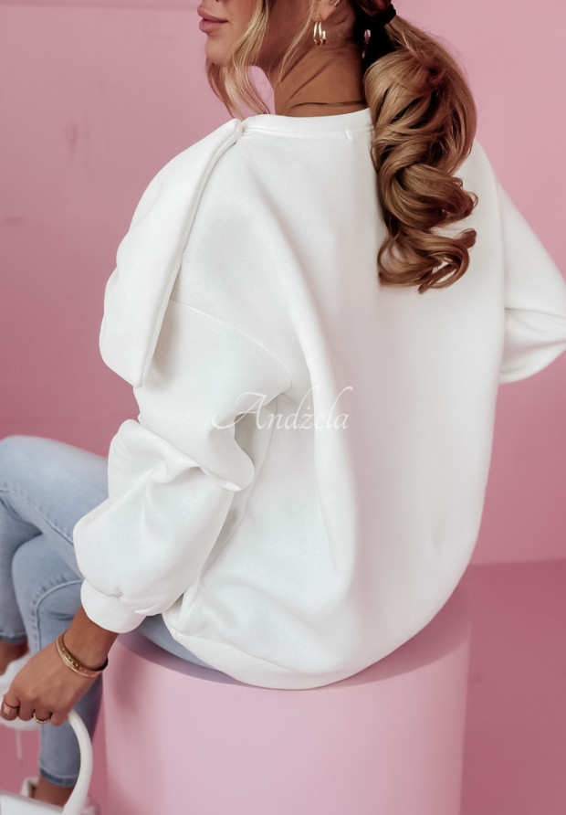 Oversize-Sweatshirt mit Schleife Bow Essence Ecru