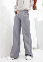 Eleganckie Trousers wide leg Glamour Flow in grey