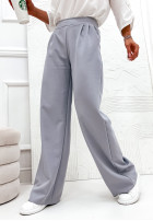 Eleganckie Trousers wide leg Glamour Flow in grey