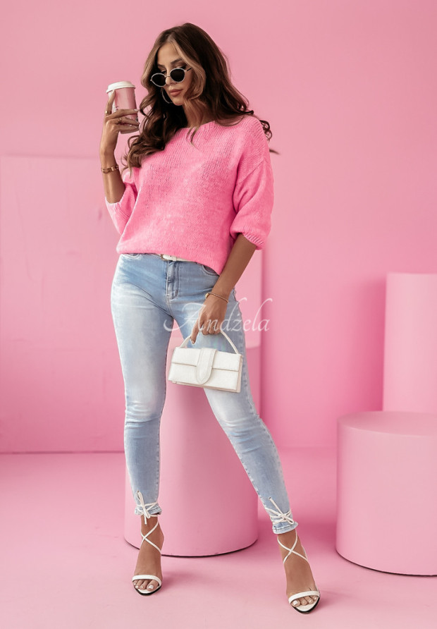 Oversize-Pullover mit Schleife Too Cute To Be True Rosa