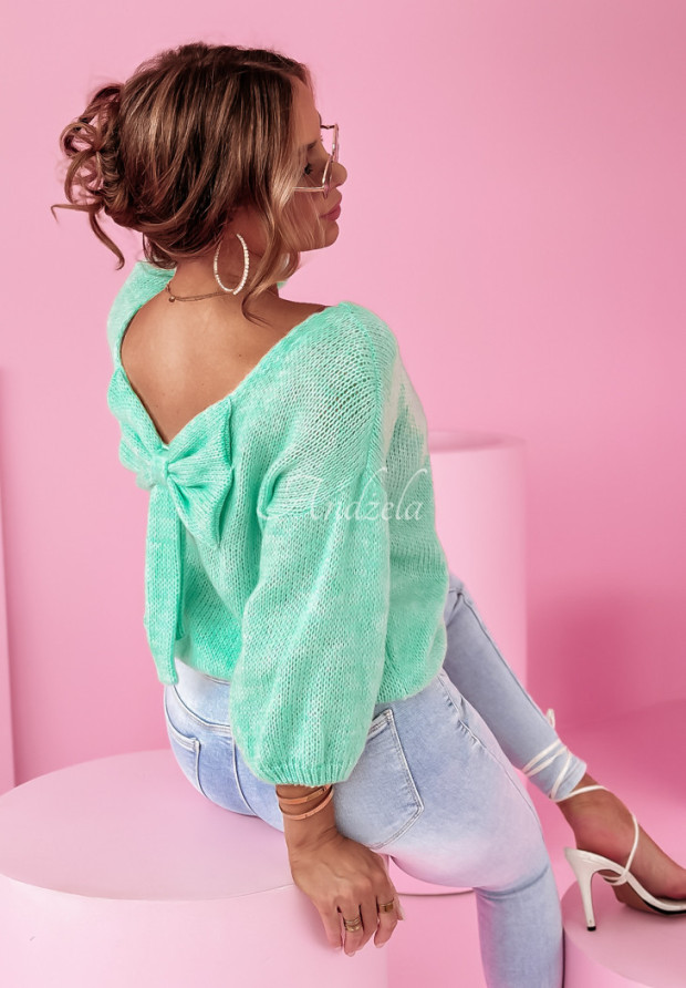 Oversize-Pullover mit Schleife Too Cute To Be True Mintgrün