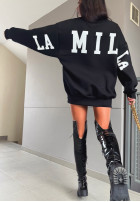Długa Sweatshirt oversize z napisem La Milla Schwarz