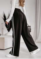 Material Hose wide leg z paskami My Motivation Schwarz