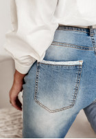 Hose Jeans z koronkowymi naszywkami Lace Fit Blau