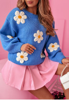 Pullover oversize z kwiatami Garden Delight Blau