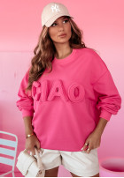 Sweatshirt oversize z napisem Ciao Rosa