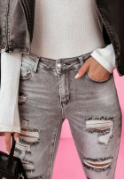 Hose Jeans skinny z przetarciami Laraine Grau