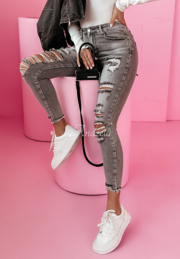 Skinny-Jeans mit Destroyed-Effekten Laraine Grau