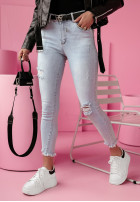 Hose Jeans skinny z przetarciami Classic Cuts Hellblau