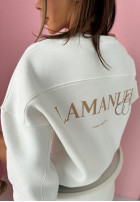 Sweatshirt z nadrukiem La Manuel Club Ecru