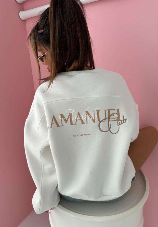 Sweatshirt mit Print La Manuel Club Ecru