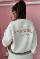 Sweatshirt z nadrukiem La Manuel Club Ecru
