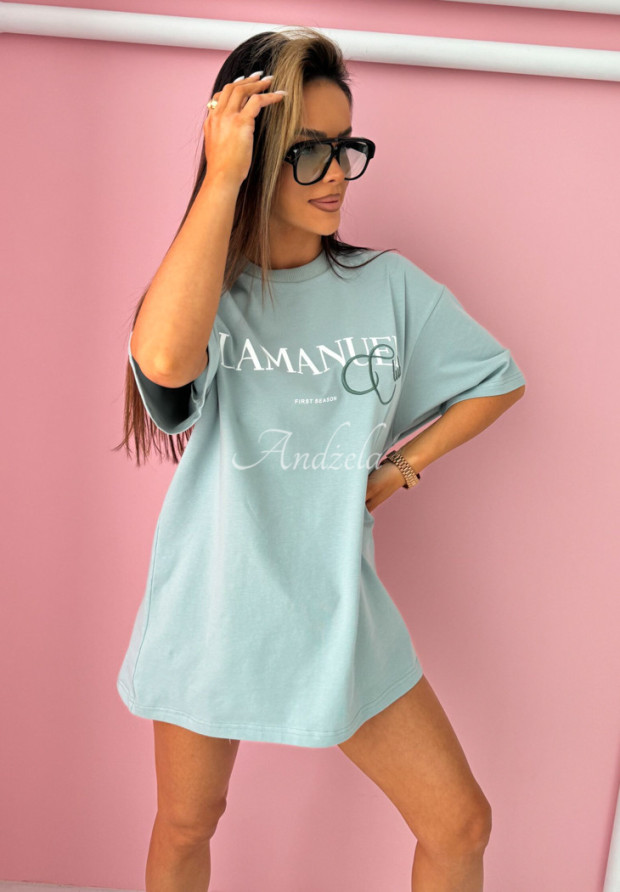 T-Shirt mit Print La Manuel Club Blau
