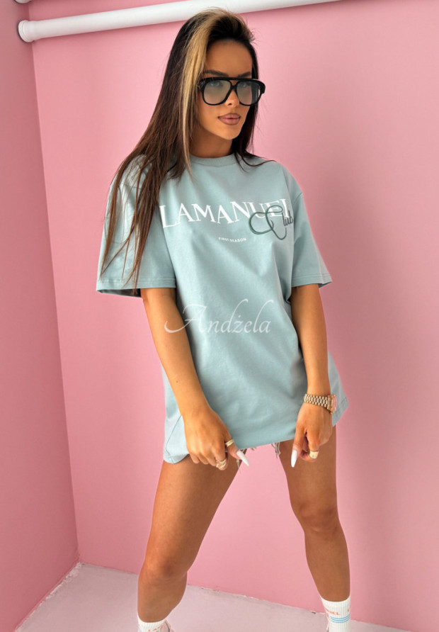 T-Shirt mit Print La Manuel Club Blau