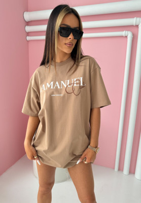 T-Shirt mit Print La Manuel Club Camel