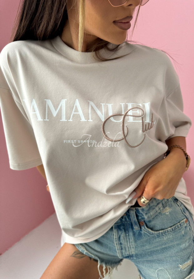 T-Shirt mit Print La Manuel Club Beige