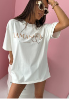 T-Shirt z nadrukiem La Manuel Club Ecru