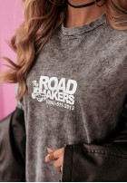 Długi T-shirt z nadrukiem The Road Makers Dunkelgrau