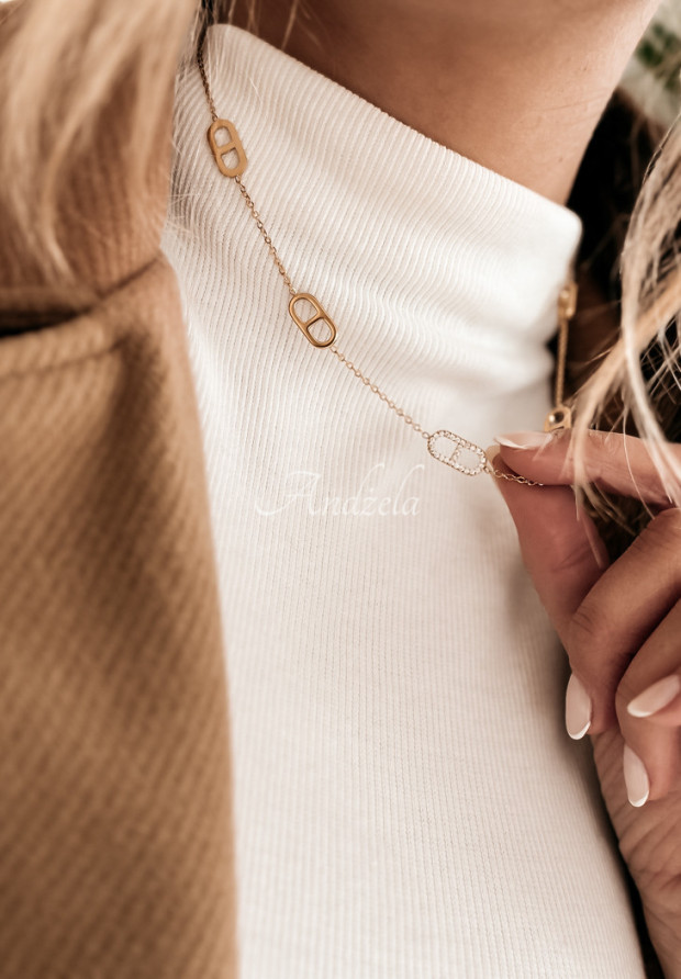 Halskette mit Kristallen Serenity Chic Gold