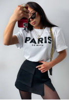 T-Shirt z nadrukiem Paris Weiß