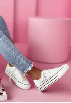 Koronkowe Sneakers Charming Lace in ecru