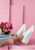 Koronkowe Sneakers Charming Lace in ecru