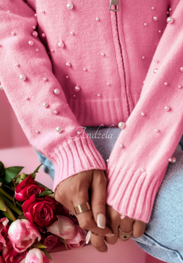Pullover-Sweatshirt mit Perlen Sweetness Rosa