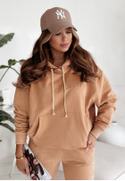 Sweatshirt z haftem i kapturem I Am Limited Edition Camel