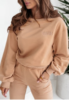 Sweatshirt oversize z haftem I Am Limited Edition III Camel