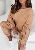 Sweatshirt oversize z haftem I Am Limited Edition III Camel