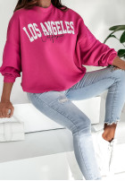 Sweatshirt oversize z nadrukiem LA California Rosa