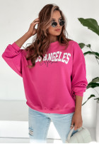 Sweatshirt oversize z nadrukiem LA California Rosa
