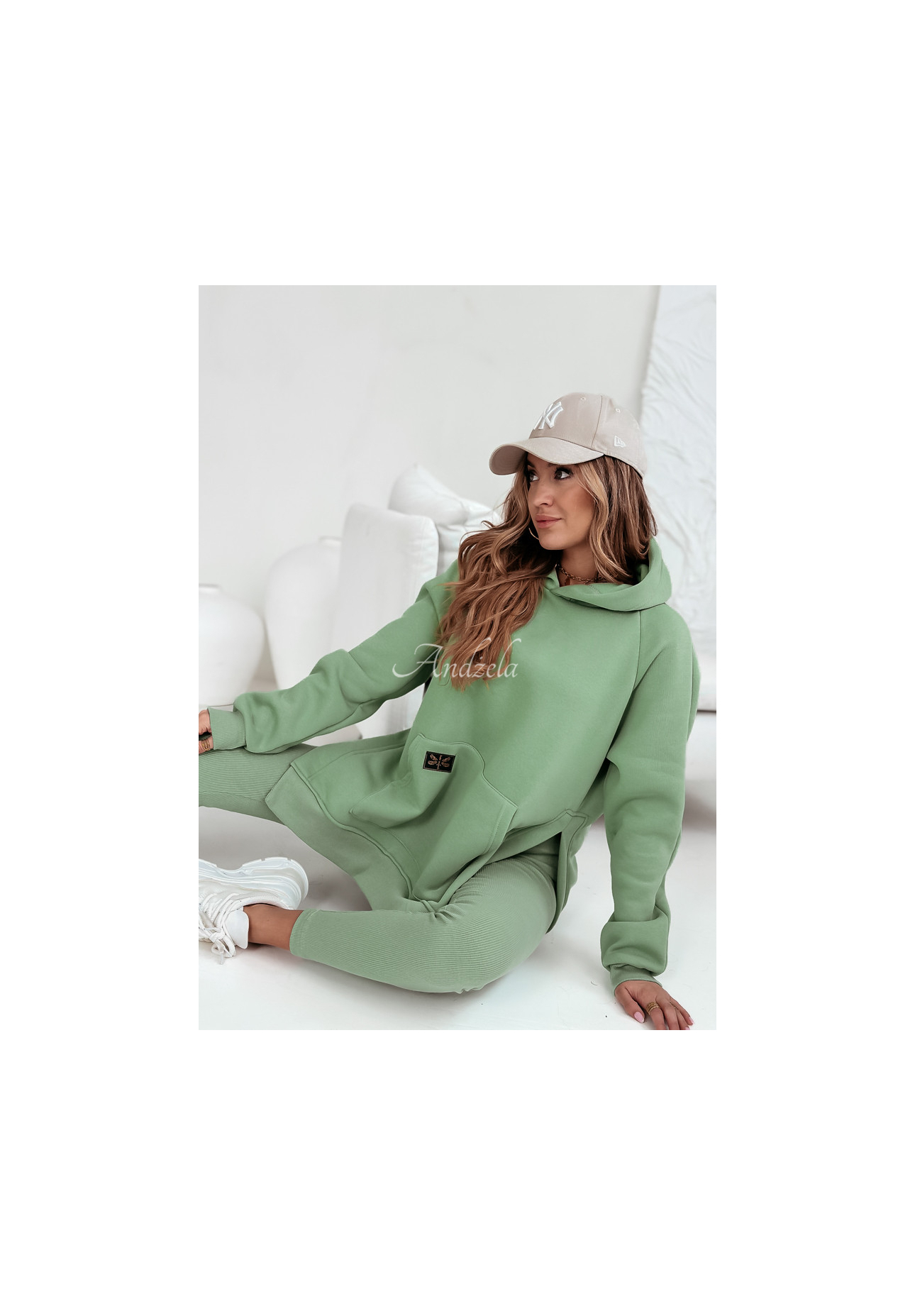 Sweatshirt mit Tasche und Kapuze Siempre Khaki