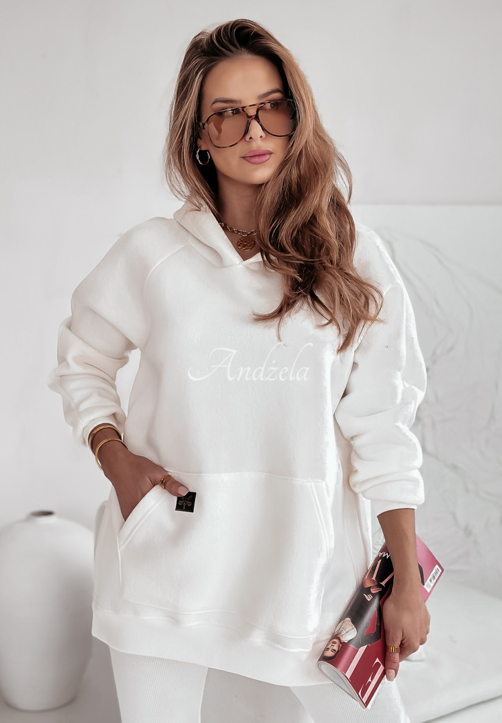 Sweatshirt with pocket and hood Siempre ecru