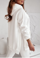 Bluza z kieszenią i kapturem Siempre ecru