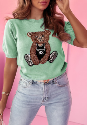 Pullover mit Teddybär Bear Affection Mintgrün