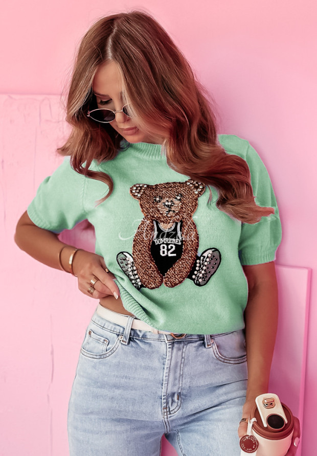 Pullover mit Teddybär Bear Affection Mintgrün
