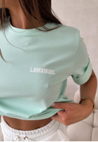 T-Shirt z nadrukiem La Manuel Best Basic Mintgrün
