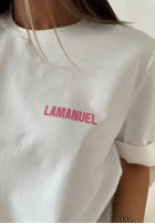 T-Shirt z nadrukiem La Manuel Best Basic Weiß