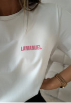 T-Shirt z nadrukiem La Manuel Best Basic Weiß