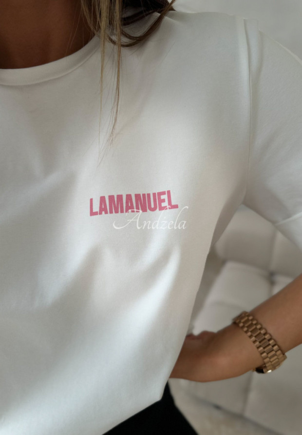 T-Shirt mit Print La Manuel Best Basic Weiß
